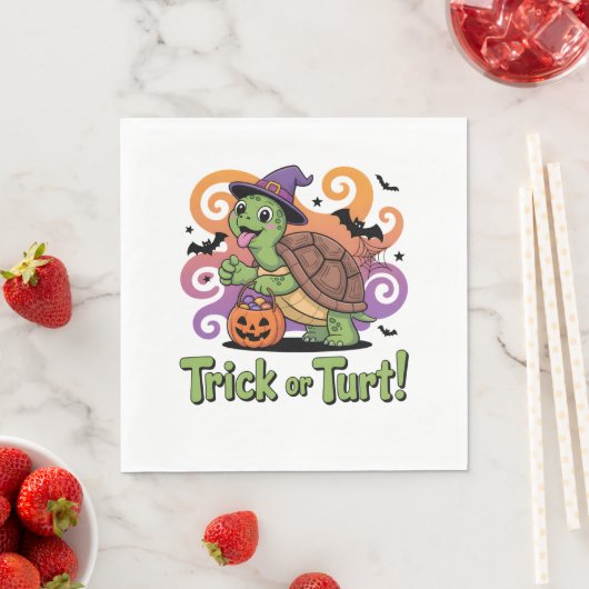 Trick oder Turt Funny Turtle Halloween Serviette (Beispiel)