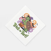Trick oder Turt Funny Turtle Halloween Serviette (Ecke)