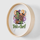 Trick oder Turt Funny Turtle Halloween Uhr (Winkel)