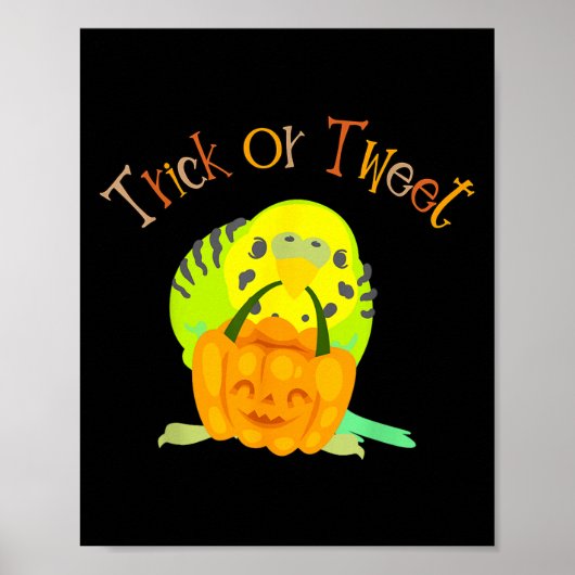 Trick oder Tweet Parakeet Budgie Mama Halloween Bi Poster (Vorne)