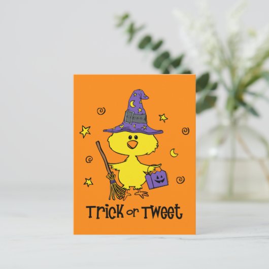 Trick oder Tweet Postkarte (Stehend Vorderseite)