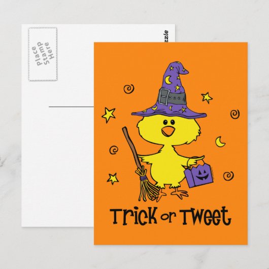 Trick oder Tweet Postkarte (Vorne/Hinten)