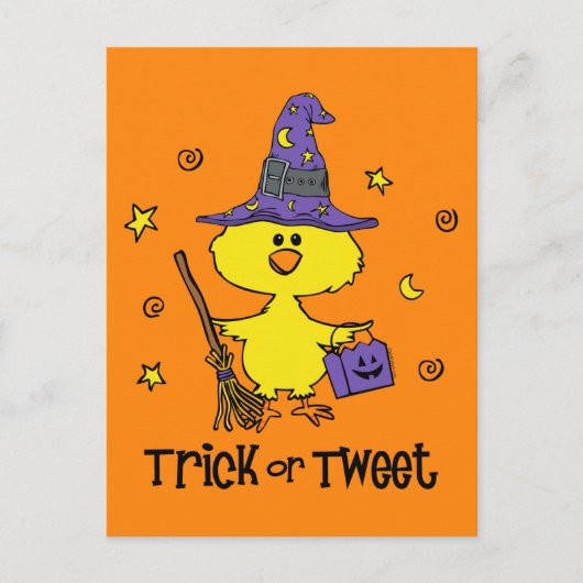 Trick oder Tweet Postkarte (Vorderseite)