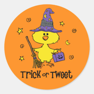 Trick oder Tweet Runder Aufkleber