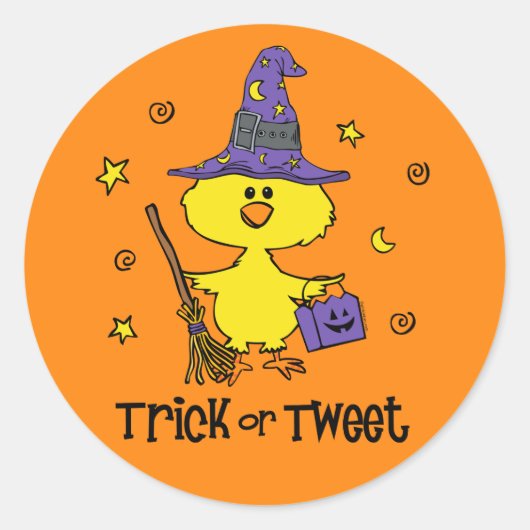 Trick oder Tweet Runder Aufkleber (Vorderseite)