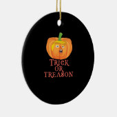 Trick oder Verrat Halloween Einprägen Trumpkin-Des Keramik Ornament (Rechts)