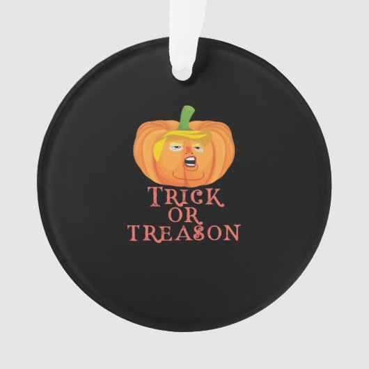 Trick oder Verrat Halloween Einprägen Trumpkin-Des Ornament (Vorderseite)