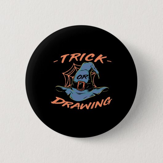 Trick oder Zeichnend Halloween-Künstlerin Beängsti Button (Vorderseite)