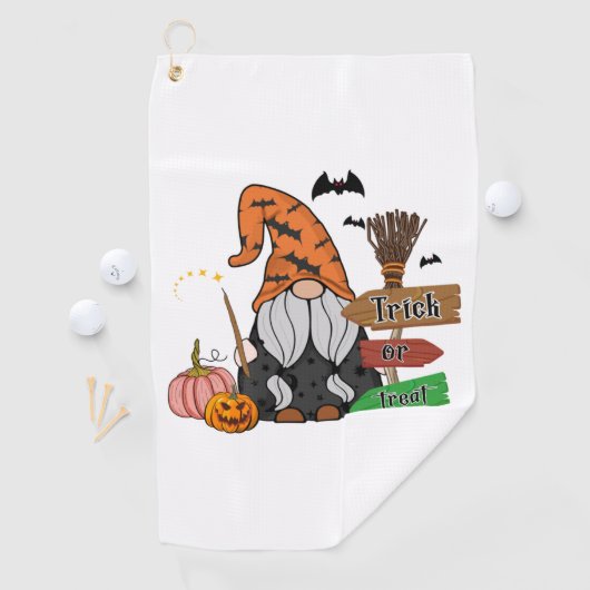 Trick oder zu behandeln Halloween Thema Gnomes Golfhandtuch (Insitu)