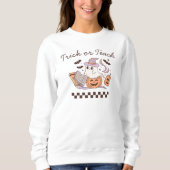 Trick of Teach Halloween Book Boo Ghost Lehrer Sweatshirt (Vorderseite)