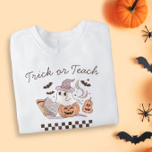 Trick of Teach Halloween Book Boo Ghost Teacher Sweatshirt