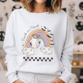 Trick of Teach Rainbow Halloween Boo Ghost Teacher Sweatshirt