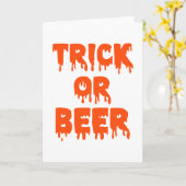 Trick or Beer Halloween Karte (Gelbe Blume)