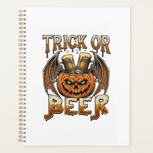 Trick Or Beer Halloween-Kürbis-Skelett-Flügel-Tass Planer