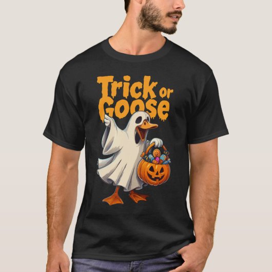 Trick or Gans Halloween-Gans T-Shirt (Vorderseite)