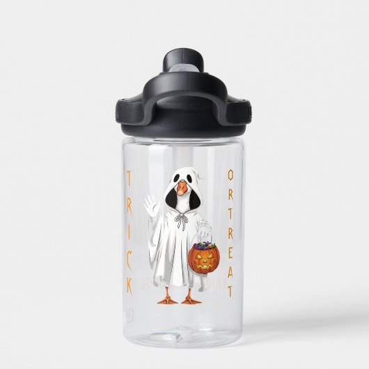Trick or Goose Halloween Ghost Trinkflasche (Rückseite)