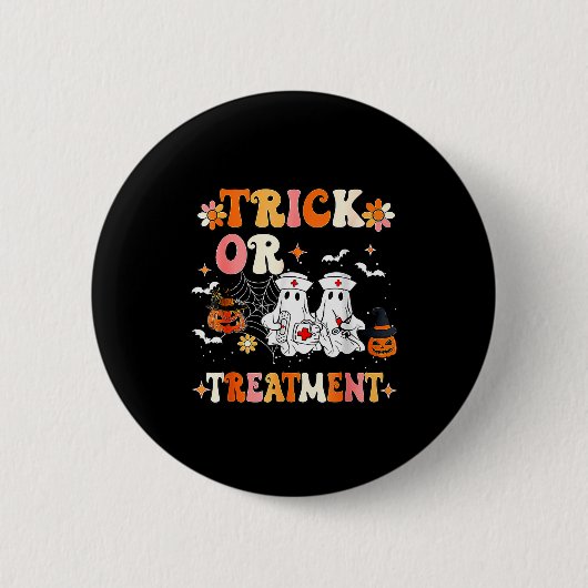 Trick Or Halloween Radiation Oncology Rad Therapy Button (Vorderseite)