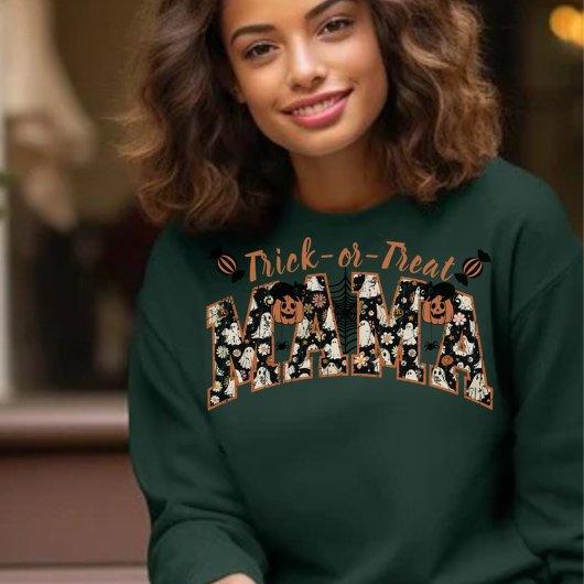 Trick-or-Leckerei Blumendruck Mama Sweatshirt