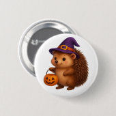 Trick-or-Leckerei-Igel Button (Vorne & Hinten)