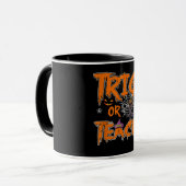 Trick or lehren Funny Easy Halloween Lehrer Schule Tasse (Vorderseite Links)
