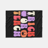 Trick or lehren Groovy Lehrer Halloween Fleecedecke (Vorderseite (Horizontal))