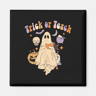 Trick or lehren Groovy Lehrer Halloween Retro Flor Magnet