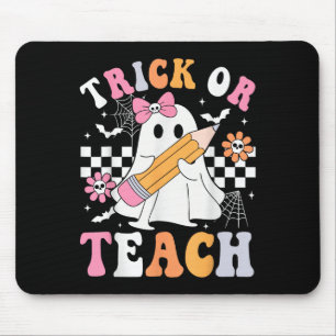 Trick or lehren Groovy Lehrer Halloween Retro Flor Mousepad