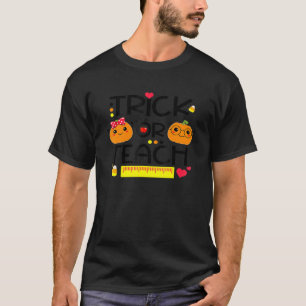 Trick or lehren lustige Lehrerin Halloween Pumpkin T-Shirt
