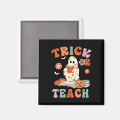 Trick or lehren Retro Groovy Blumenlehrer H Magnet (Vorderseite/Rückseite)