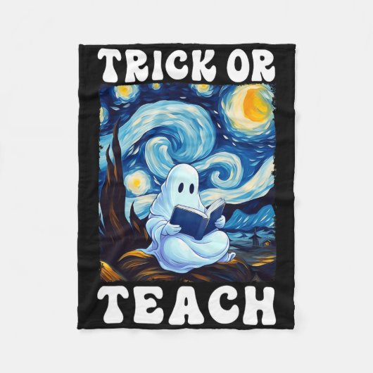 Trick or lehrer Halloween van Gogh St. Fleecedecke (Vorderseite)