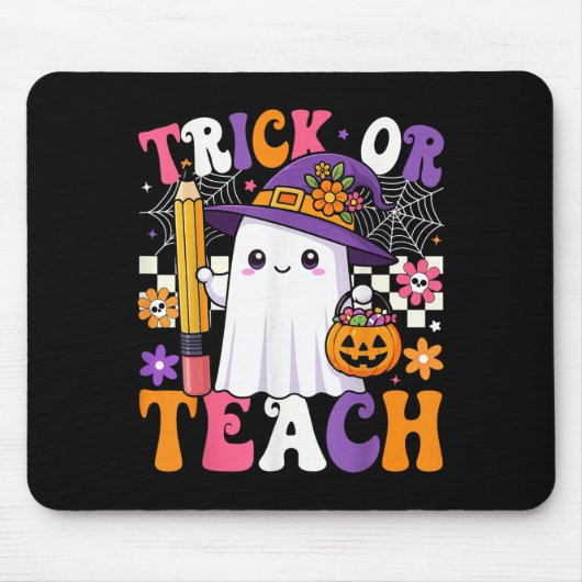 Trick or lehrer Pencil Ghost Funny Hallowee Mousepad (Vorne)