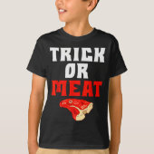 Trick Or Meat Halloween Bbq Grill Funny Beef T-Shirt (Vorderseite)