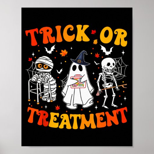 Trick Or Pt Physical Therapy Therast Halloween Poster (Vorne)