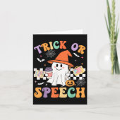 Trick Or Speech Halloween Slp Retro Speech Therapy Karte (Vorderseite)