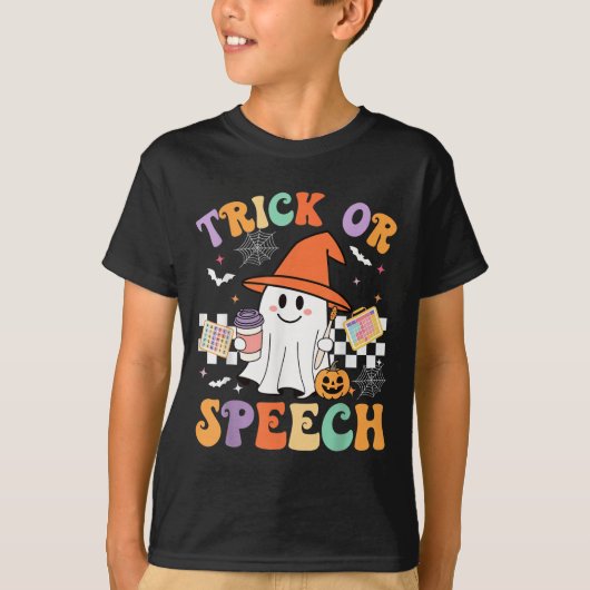 Trick Or Speech Halloween Slp Retro Speech Therapy T-Shirt (Vorderseite)