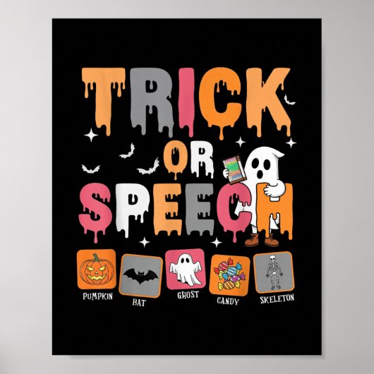 Trick or Speech Halloween Sprachpfad Poster (Vorne)