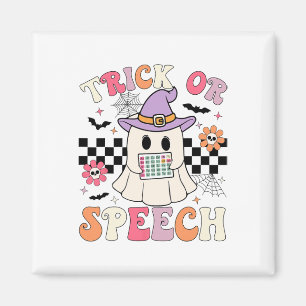 Trick or Speech Retro Slp Halloween Sprachtherapie Magnet