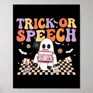 Trick or Speech Retro Slp Halloween Sprachtherapie Poster