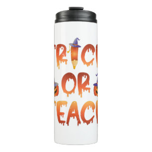 TRICK OR TEACH Cute Halloween Anzug School Teach Thermosbecher