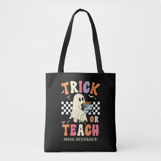 Trick or Teach Funny Halloween Teacher Tasche (Vorderseite)