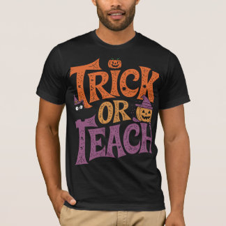 Trick Or Teach Groovy Lehrer Halloween Retro T-Shirt