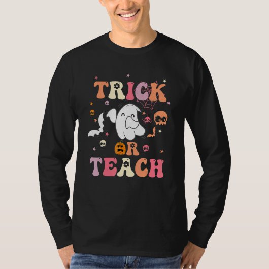 Trick Or Teach Groovy Teacher Halloween Costume 2 T-Shirt (Vorderseite)