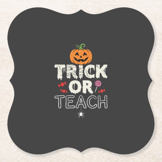 Trick or Teach Halloween-Lehrer-Design (2)_1 Untersetzer (Vorderseite)