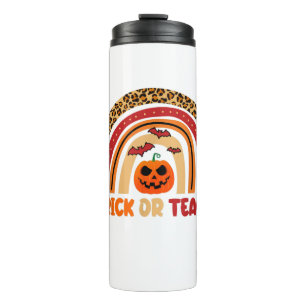 Trick Or Teach Leopard Rainbow Teacher Halloween C Thermosbecher