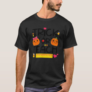 Trick Or Teach Lustiger Lehrer Halloween-Kürbis-Co T-Shirt