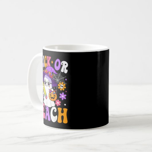 Trick Or Teach Teacher Ghost Teaching Fun Hallowee Kaffeetasse (Vorderseite Links)