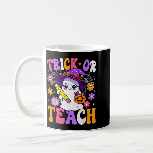 Trick Or Teach Teacher Ghost Teaching Fun Hallowee Kaffeetasse (Links)