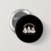 Trick Or Teach Teacher Groovy Ghost Funny Hallowee Button (Vorne & Hinten)