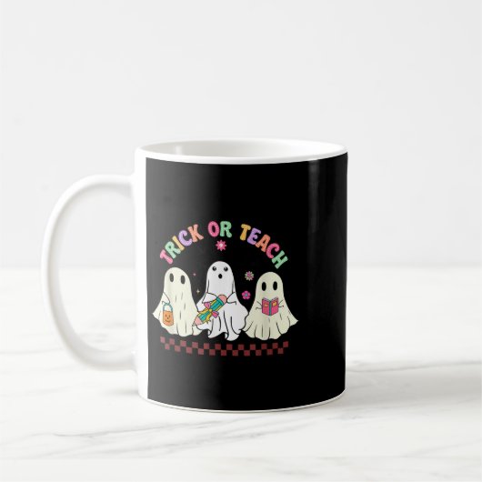 Trick Or Teach Teacher Groovy Ghost Funny Hallowee Kaffeetasse (Links)