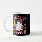 Trick Or Teach Teacher Pencil Ghost Funny Hallowee Kaffeetasse (Links)